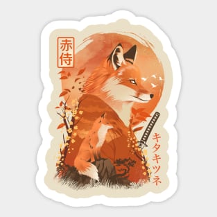 Red Fox Samurai Sticker